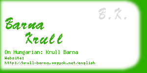 barna krull business card